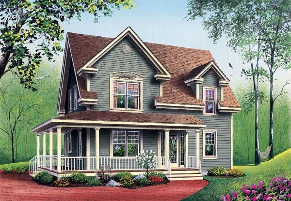 Plan 65147 | Farmhouse Style With 3 Bed, 2 Bath