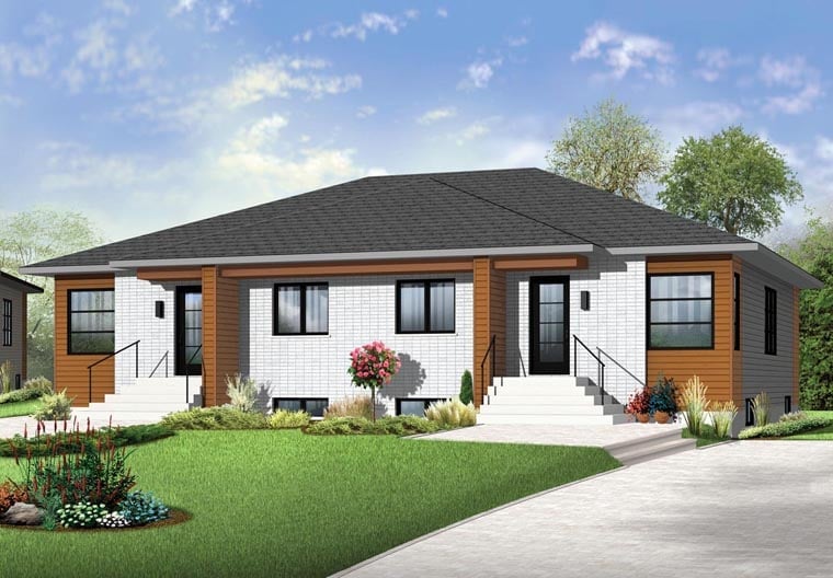 Multi-Family Plan 65384 Elevation
