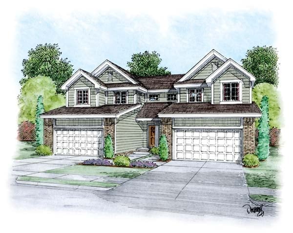 Multi-Family Plan 66648 Elevation