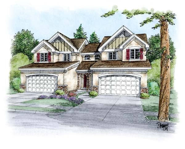 Multi-Family Plan 66649 Elevation