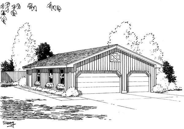 Garage Plan 67201 - 6 Car Garage Elevation
