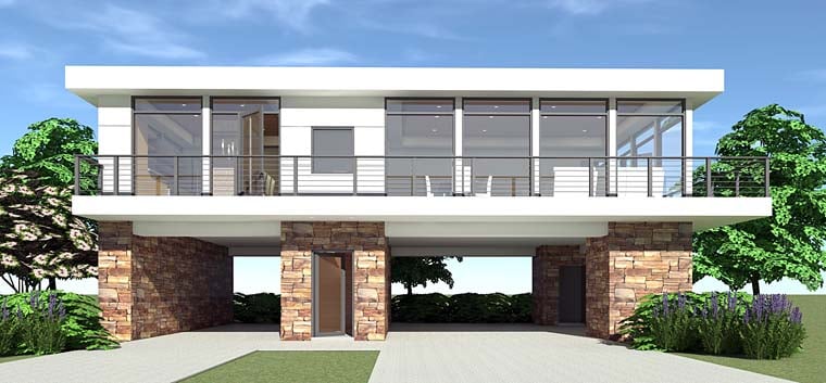 Plan 70828 | Modern Carport Home