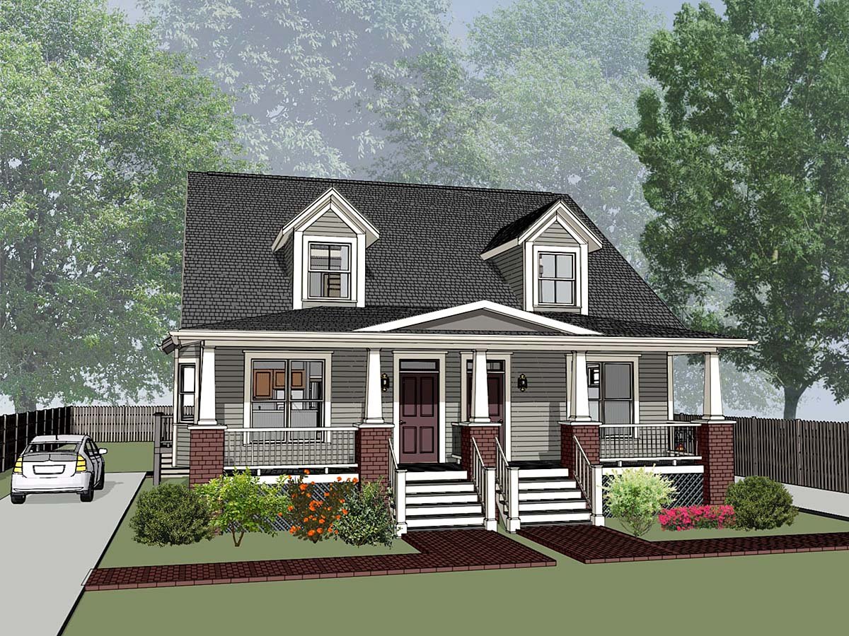 Multi-Family Plan 72779 Elevation