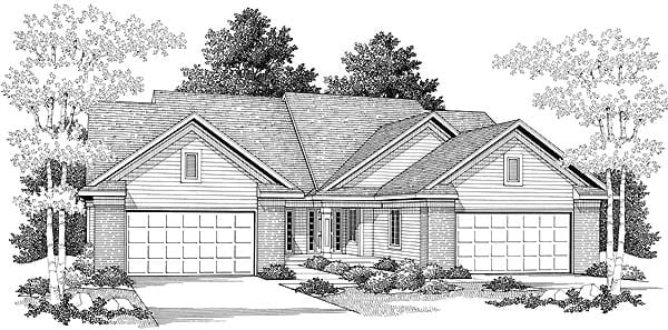 Multi-Family Plan 73474 Elevation