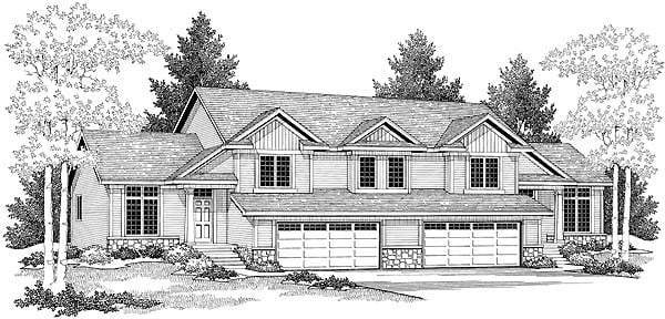 Multi-Family Plan 73475 Elevation