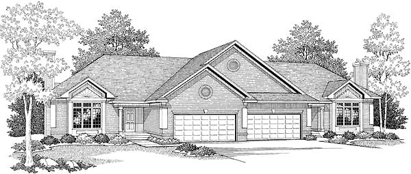Multi-Family Plan 73477 Elevation