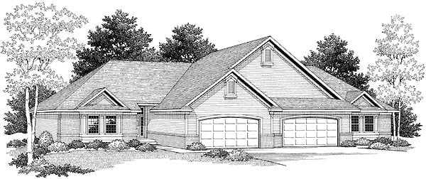 Multi-Family Plan 73480 Elevation