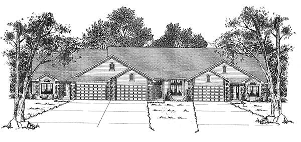 Multi-Family Plan 73491 Elevation