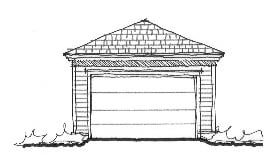 Garage Plan 73768 - 1 Car Garage Elevation