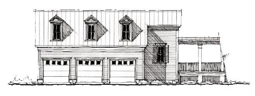 Garage Plan 73817 - 3 Car Garage Elevation