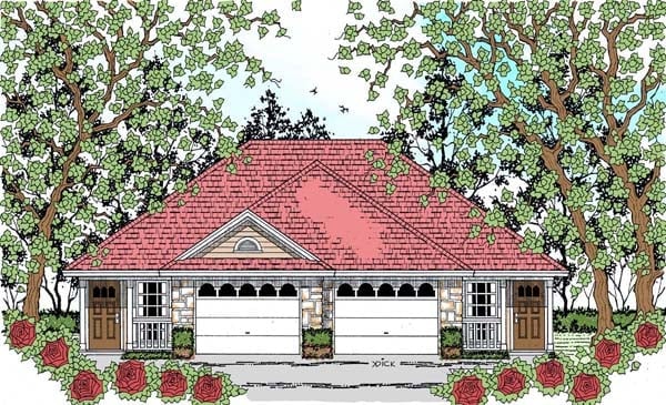 Multi-Family Plan 75049 Elevation