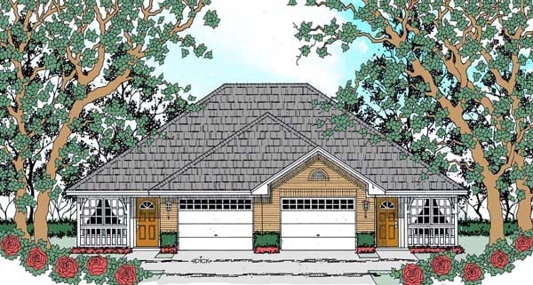 Multi-Family Plan 75050 Elevation