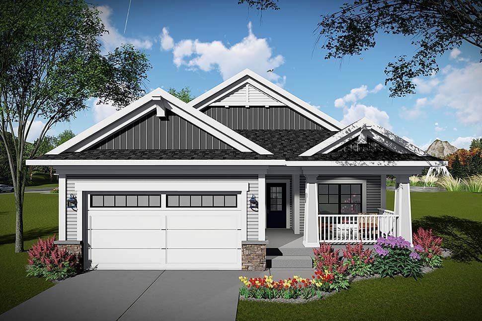 Plan 75468 | Ranch Style with 2 Bed, 2 Bath, 2 Car Garage