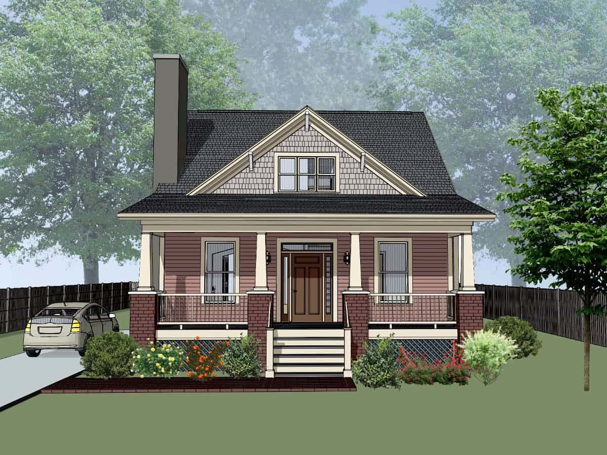 Plan 75557 | Affordable Compact 4 Bedroom Home Plan with Four Bed