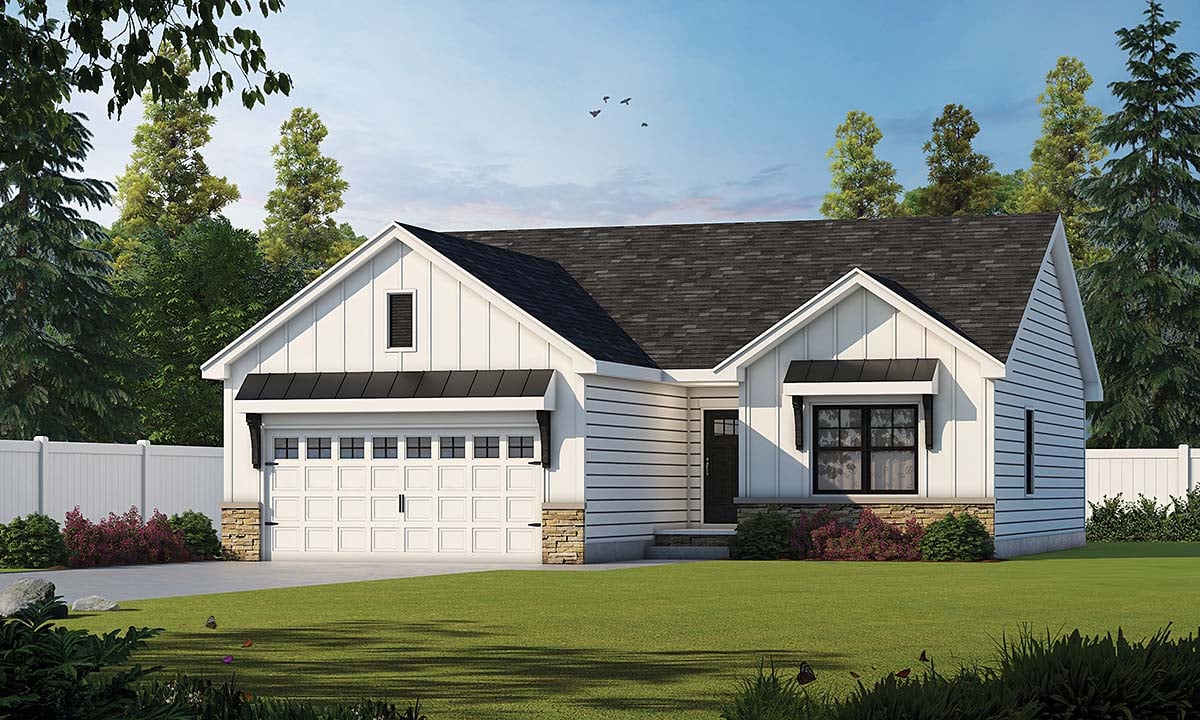 Plan 75715 Traditional Style With 3 Bed 2 Bath 2 Car Garage