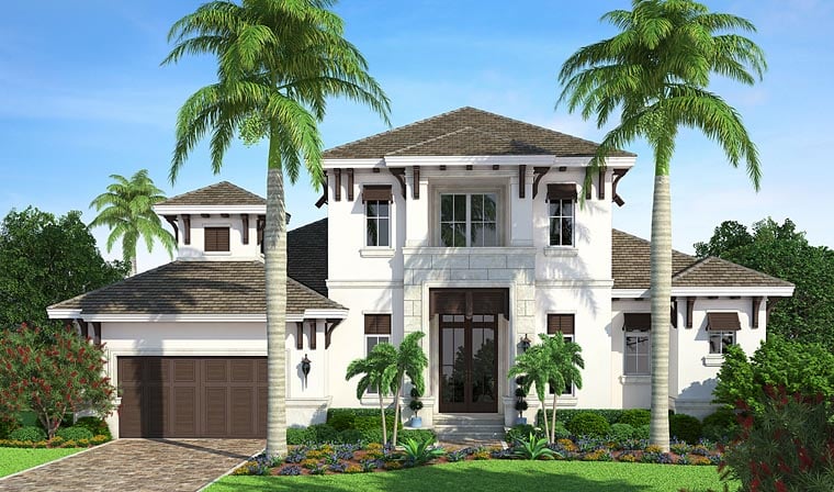 Plan 75960 | Mediterranean Style with 4 Bed, 4 Bath, 2 Car Garage