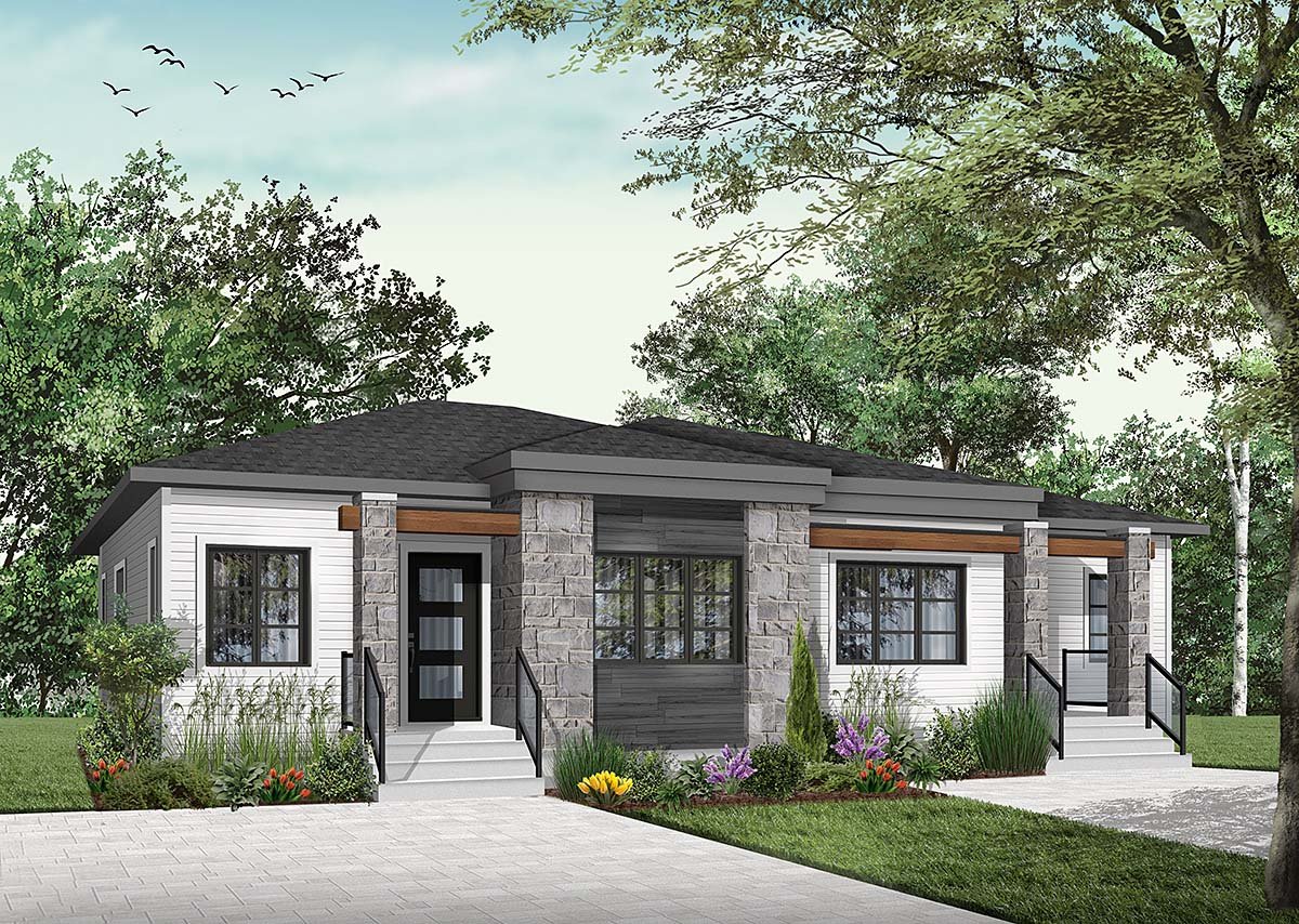 Multi-Family Plan 76548 Elevation