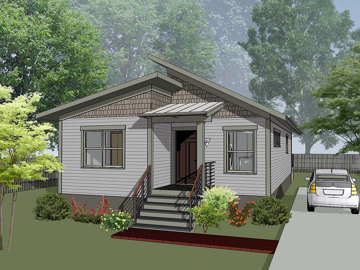 Bungalow, Contemporary, Cottage House Plan 76625 with 3 Bed, 2 Bath Elevation