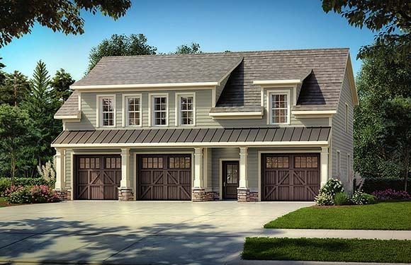 Garage-Living Plan 76731 Elevation