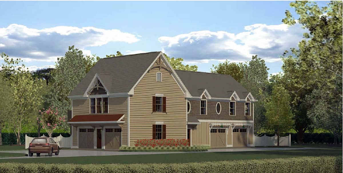 Garage-Living Plan 76735 Elevation