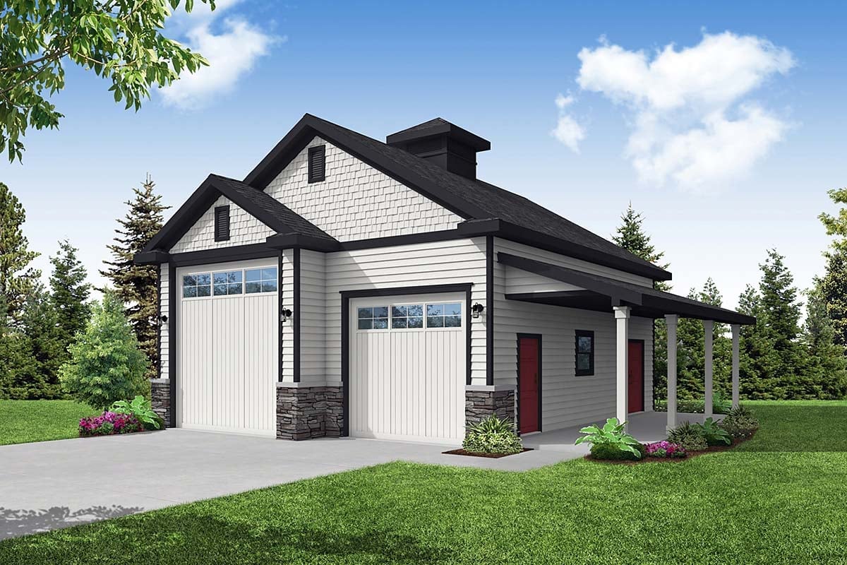 Country, Traditional 4 Car Garage Plan 78494 Elevation