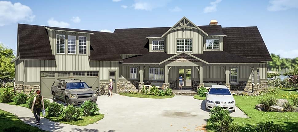 Farmhouse, Traditional House Plan 78502 with 5 Bed, 6 Bath, 2 Car Garage Elevation