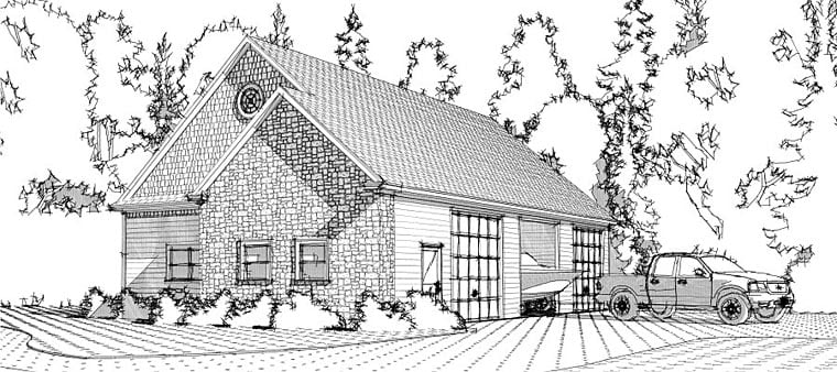 Garage Plan 78660 - 3 Car Garage Elevation