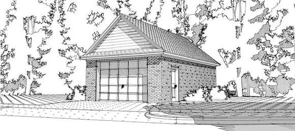 Garage Plan 78667 - 1 Car Garage Elevation