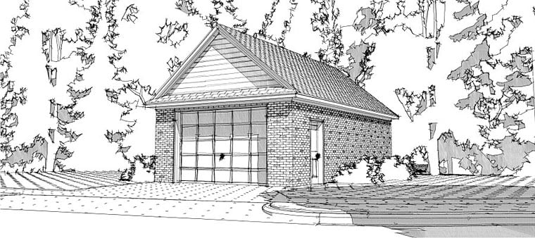 Garage Plan 78667 - 1 Car Garage Elevation