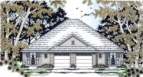 Multi-Family Plan 79238 Elevation