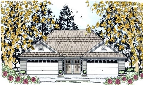 Multi-Family Plan 79256 Elevation