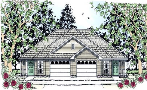 Multi-Family Plan 79258 Elevation