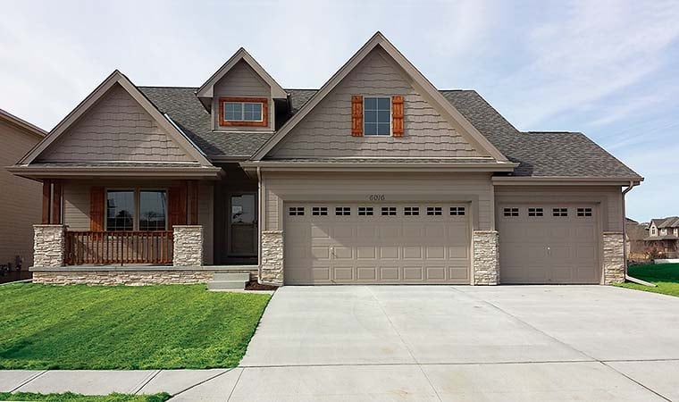 Craftsman, Traditional House Plan 80410 with 4 Bed, 4 Bath, 2 Car Garage Elevation