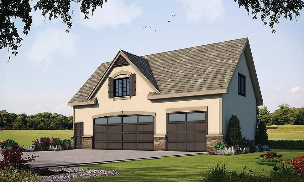 Garage-Living Plan 80427 Elevation