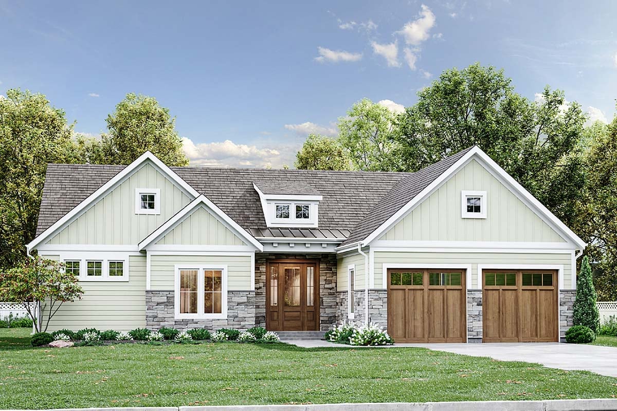 Plan 80629 | Traditional Style with 3 Bed, 2 Bath, 2 Car Garage