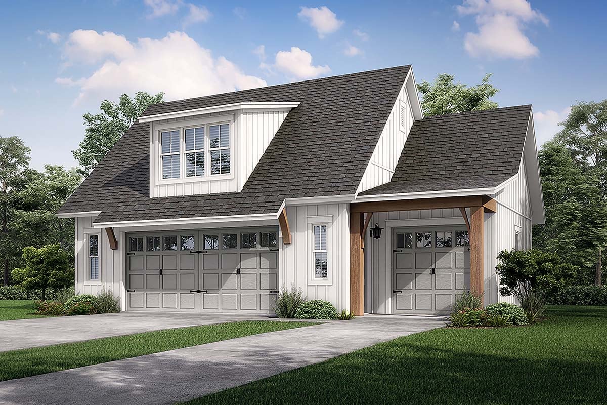 Garage Plan 80808 - 3 Car Garage Apartment Elevation