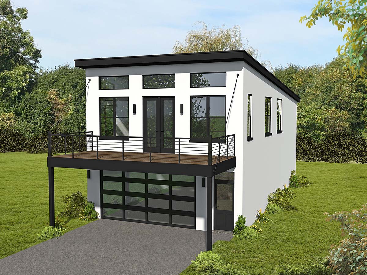 Garage-Living Plan 80901 Elevation