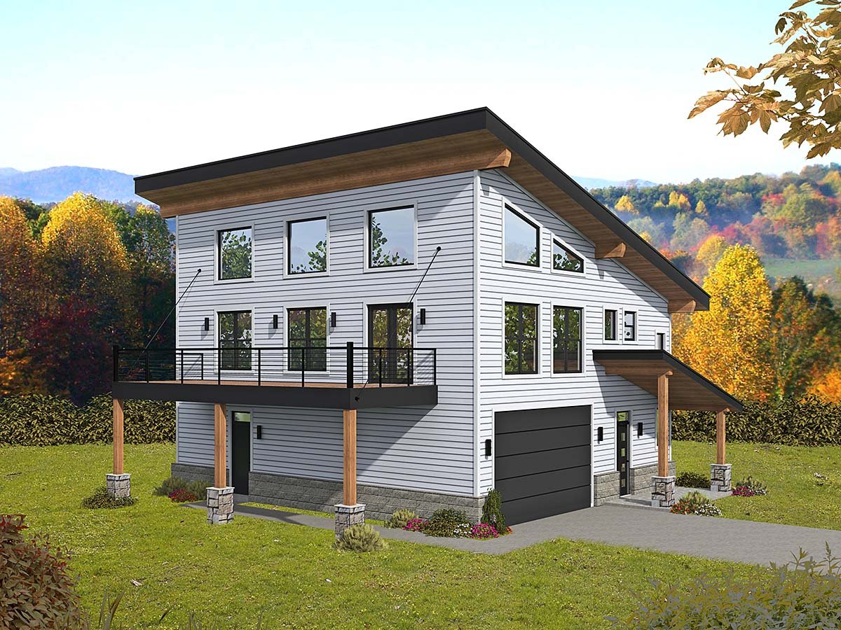 Garage-Living Plan 80929 Elevation