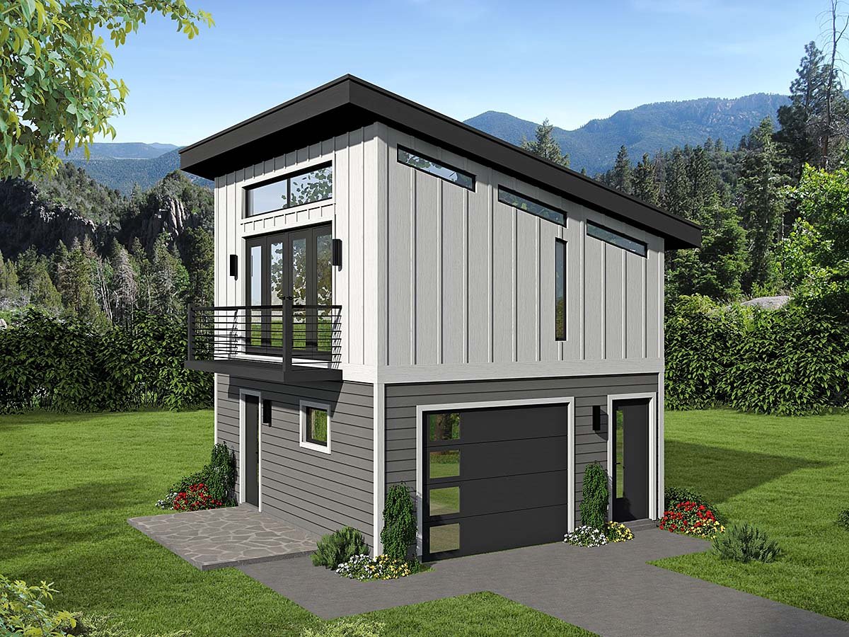 Garage-Living Plan 80935 Elevation