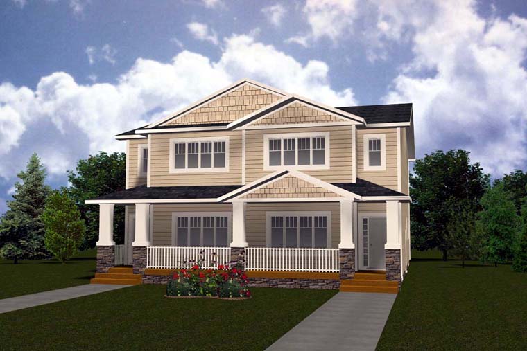 Multi-Family Plan 81123 Elevation
