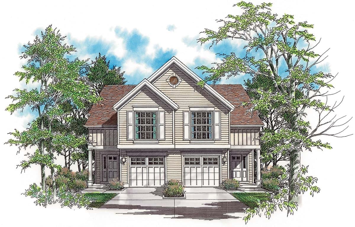 Multi-Family Plan 81288 Elevation