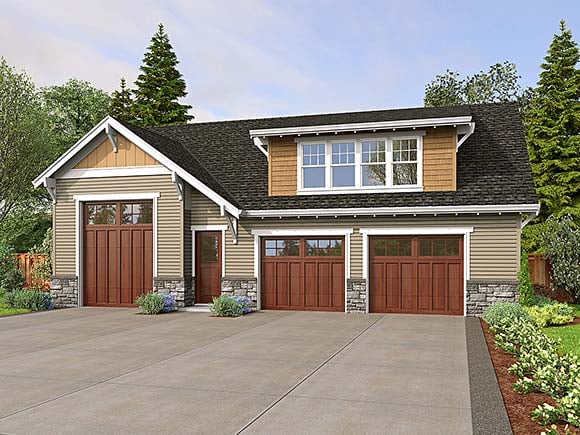 Plan 81326 | Garage-Living Plan with RV Parking and 987 Sq Ft, 2