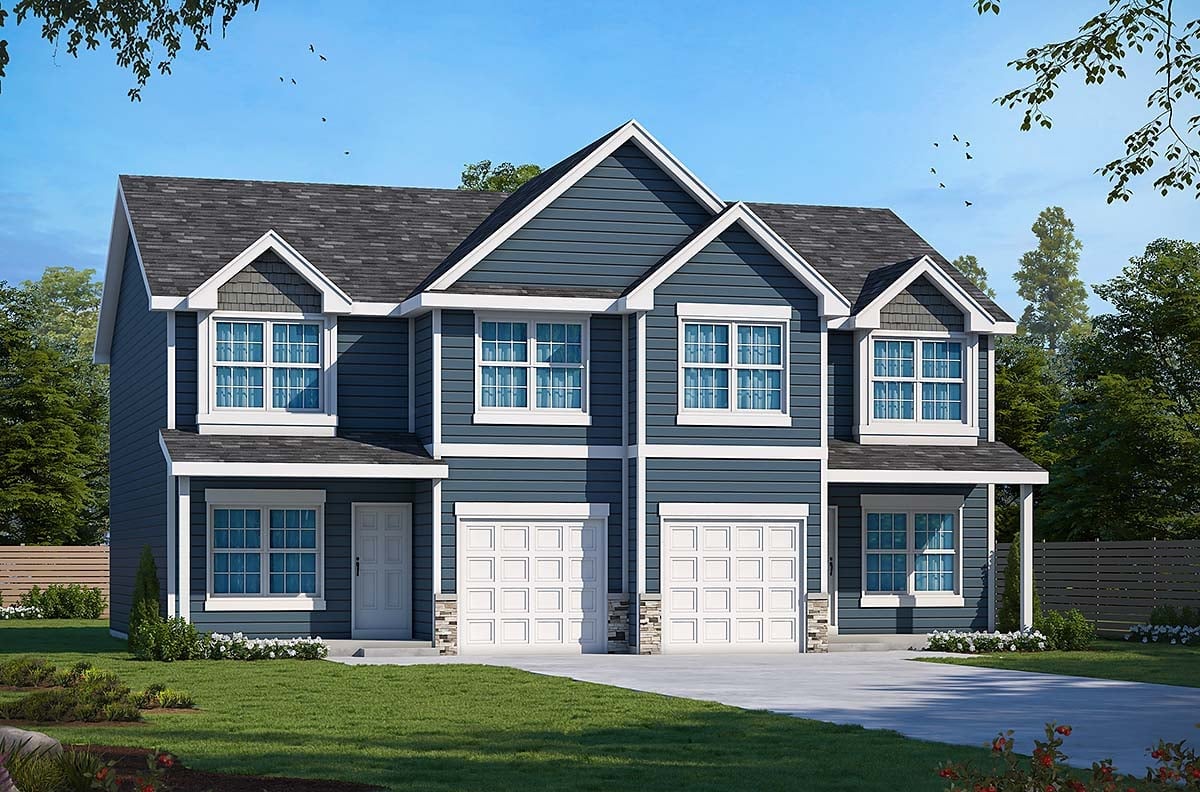 Multi-Family Plan 81461 Elevation