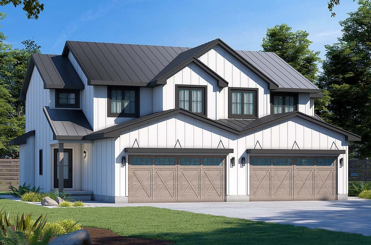 Multi-Family Plan 81474 Elevation