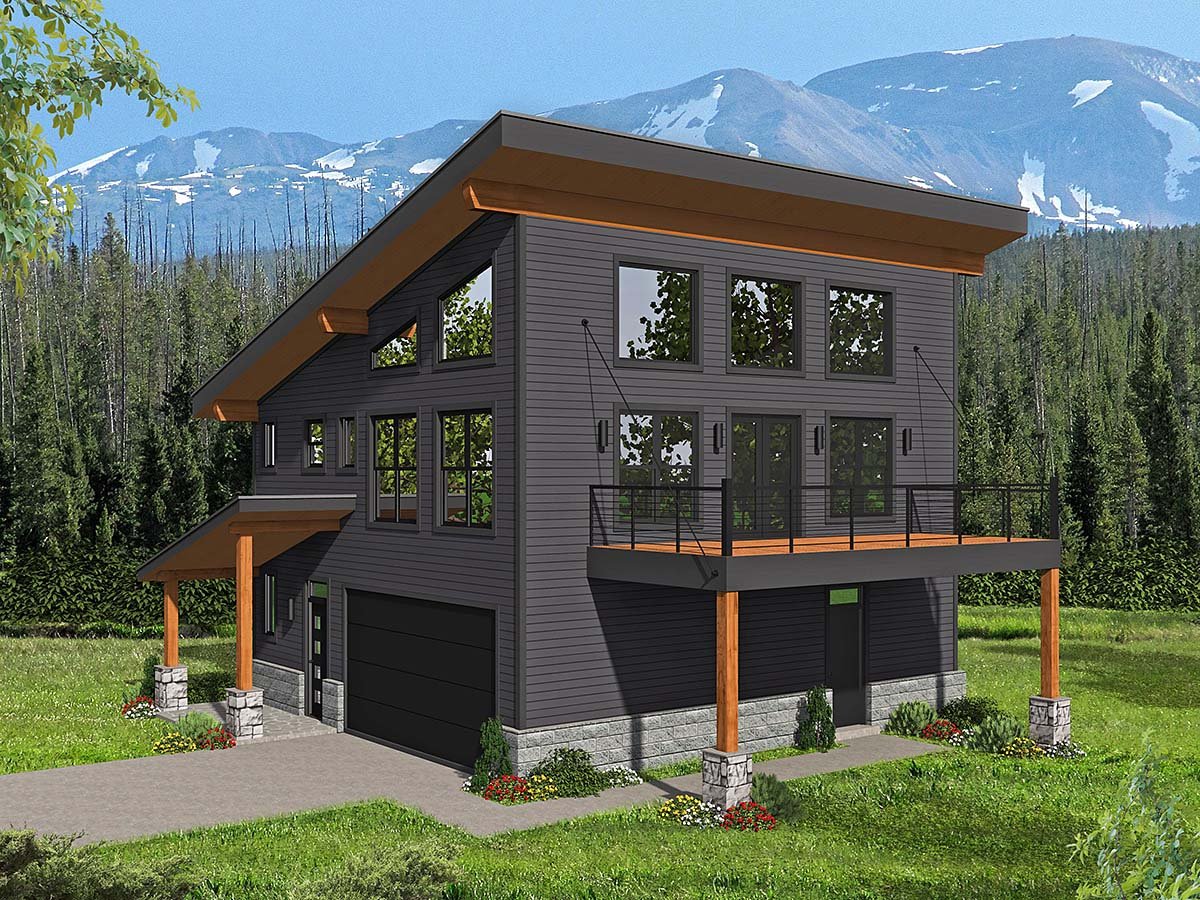 Garage-Living Plan 81504 Elevation