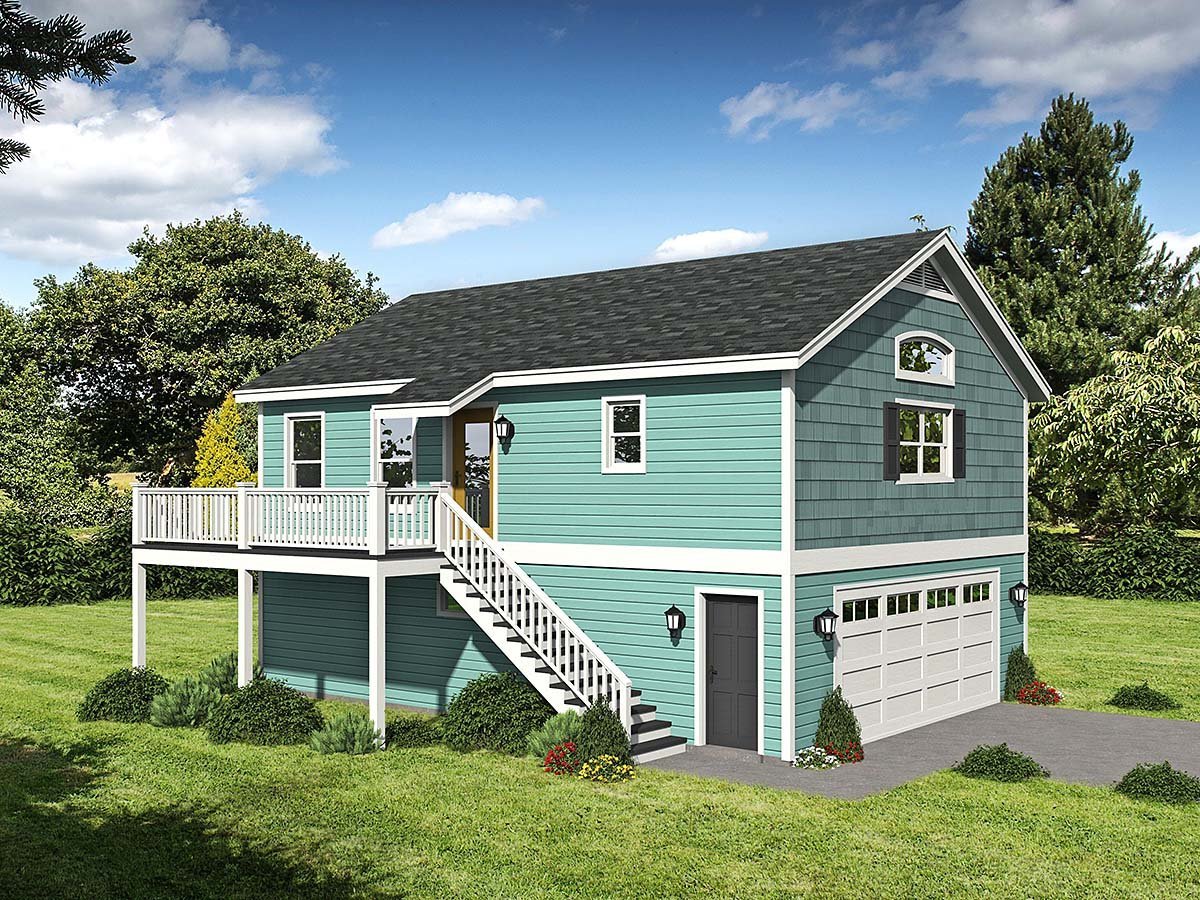 Garage-Living Plan 81533 Elevation