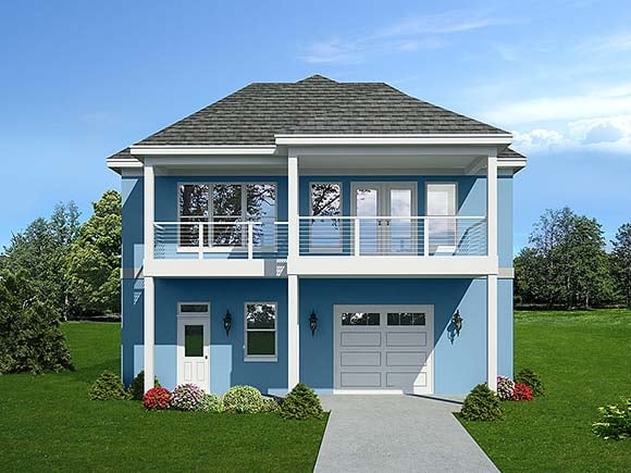 Garage-Living Plan 81572 Elevation