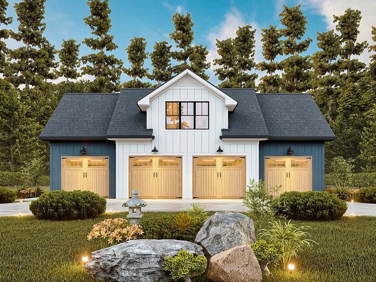 Garage-Living Plan 81692 Elevation