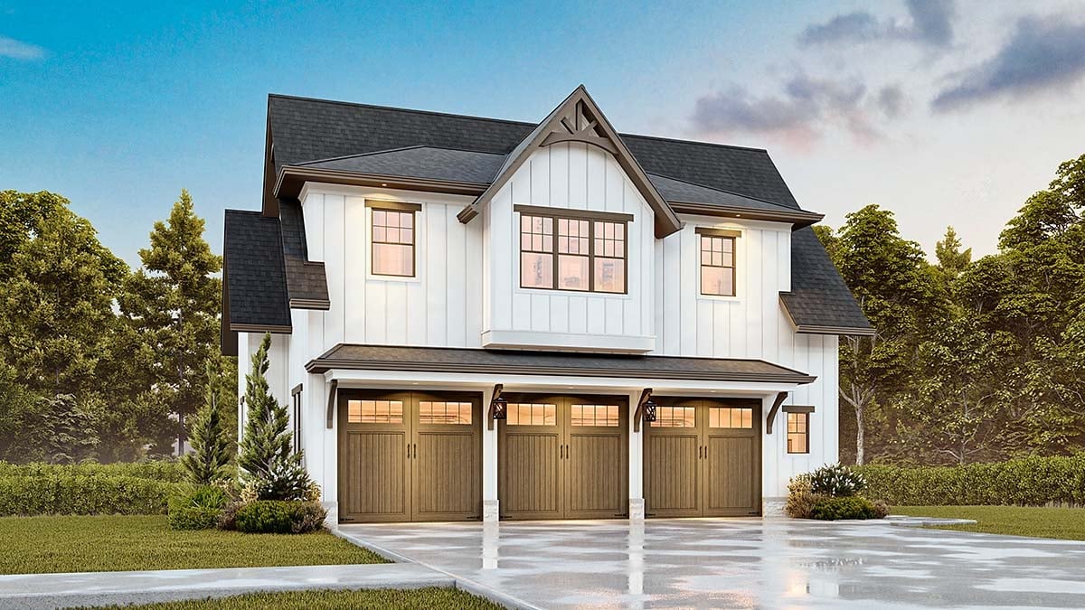 Garage-Living Plan 81698 Elevation
