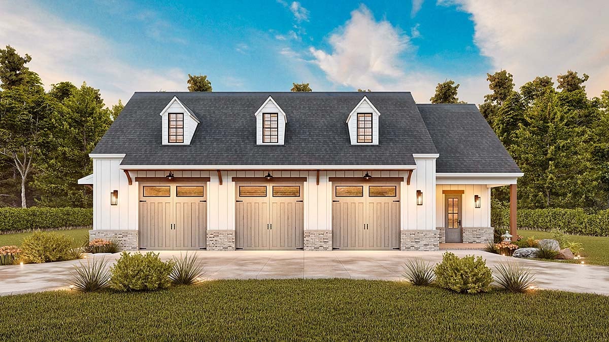 Garage-Living Plan 81699 Elevation